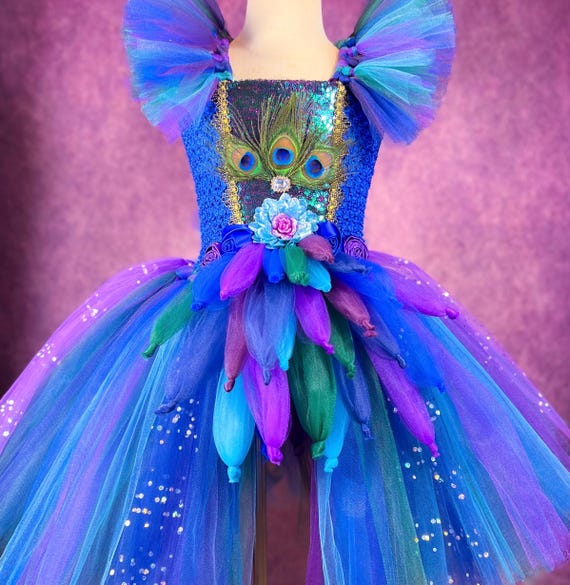 blue dress with purple flowers Gradient Blue Floral Applique Prom Dresses V-Neck A-Line Evening Dress   Viniodress