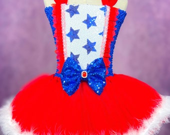 Adult Patriotic 4th of July Costume Tutu Dress