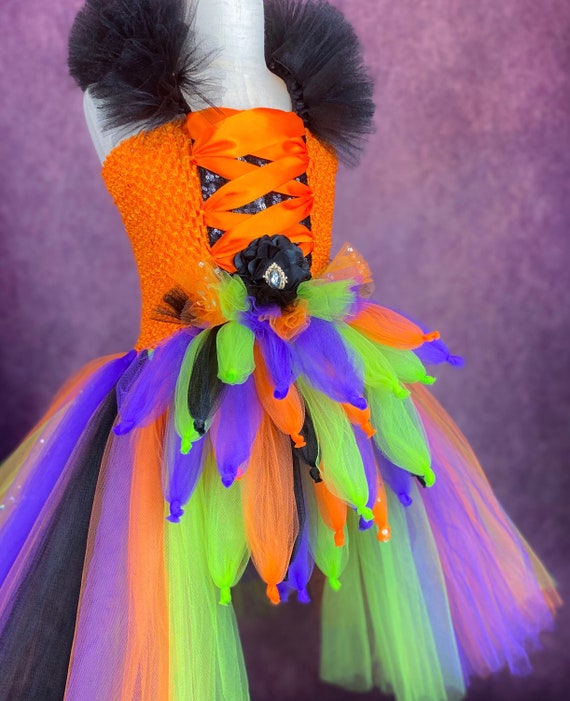 Halloween Witch Villain Spooky Orange Purple Green Costume Party Pageant Dance Recital Dress (Adult) Halloween Witch Villain Spooky Orange Purple Green Costume Party Pageant Dance Recital Dress (Adult)