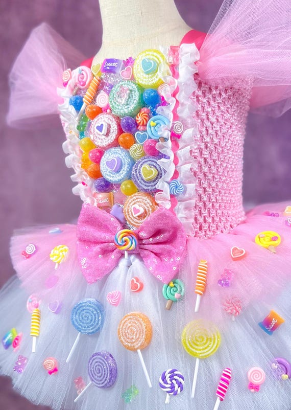 Pink Layered Candyland Halloween Costume Tutu Dress