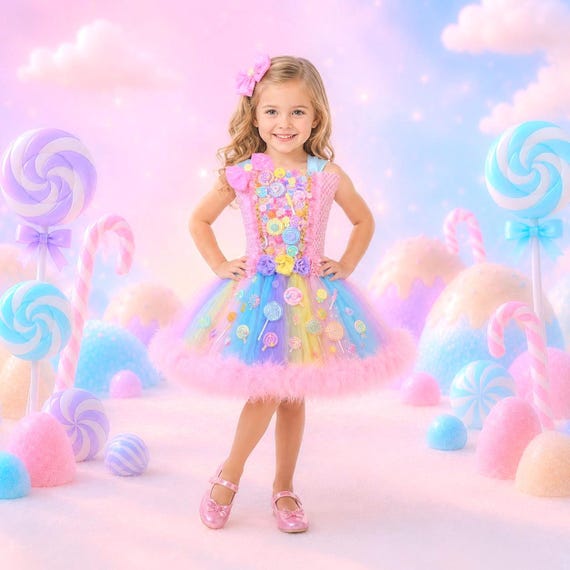 Soft Spring Rainbow Candyland Halloween Costume Tutu Dress - Etsy