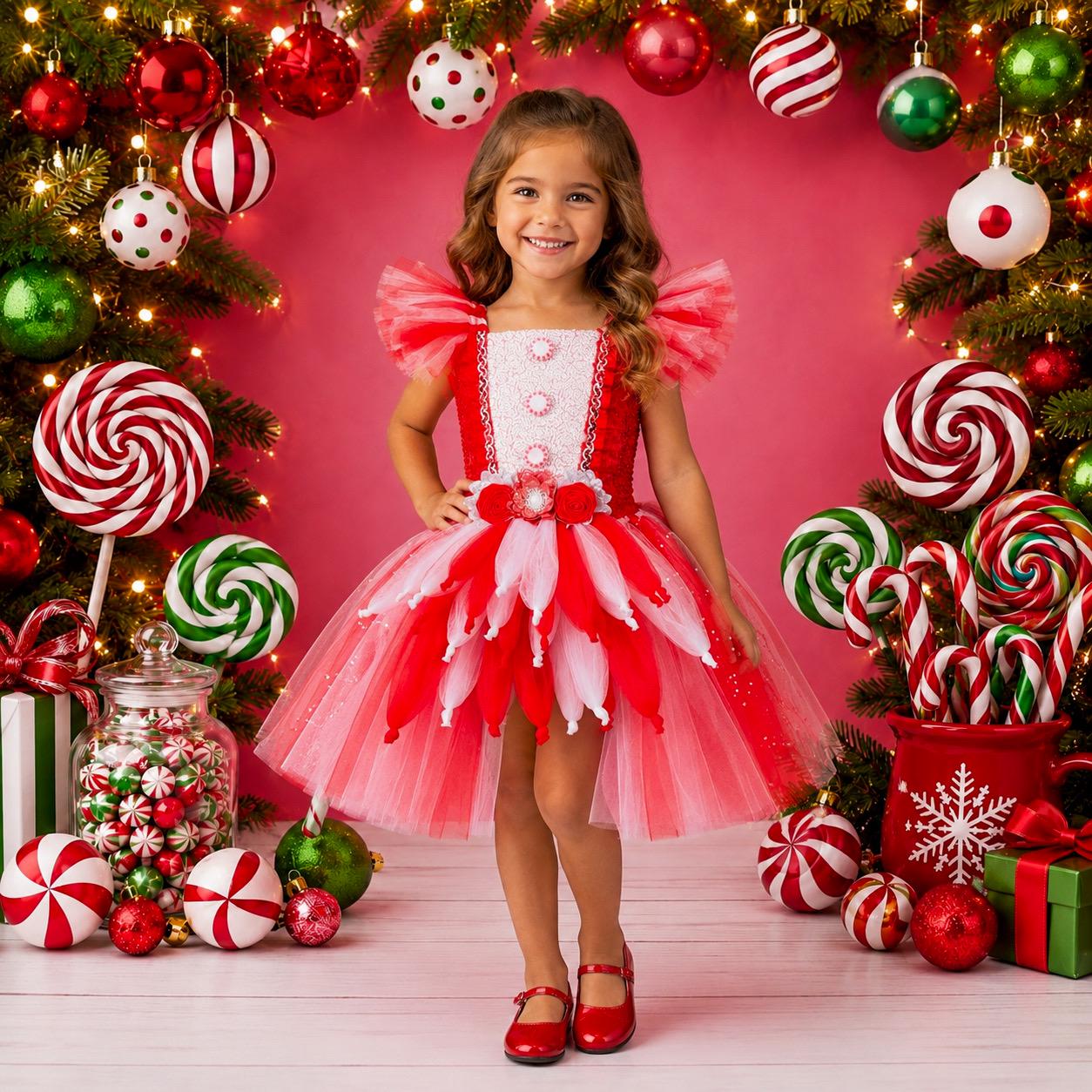 christmas candy cane dress Color:Muted Lavender Floor Length Blue Mismatched freeshipping_eligible_Free Shipping Ball gown A decorative front bow