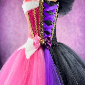 Aurora Pink Sleeping Beauty Maleficent Princess Evil Villain Halloween Costume Party Dance Recital Pageant Combo Dress (Adult)
