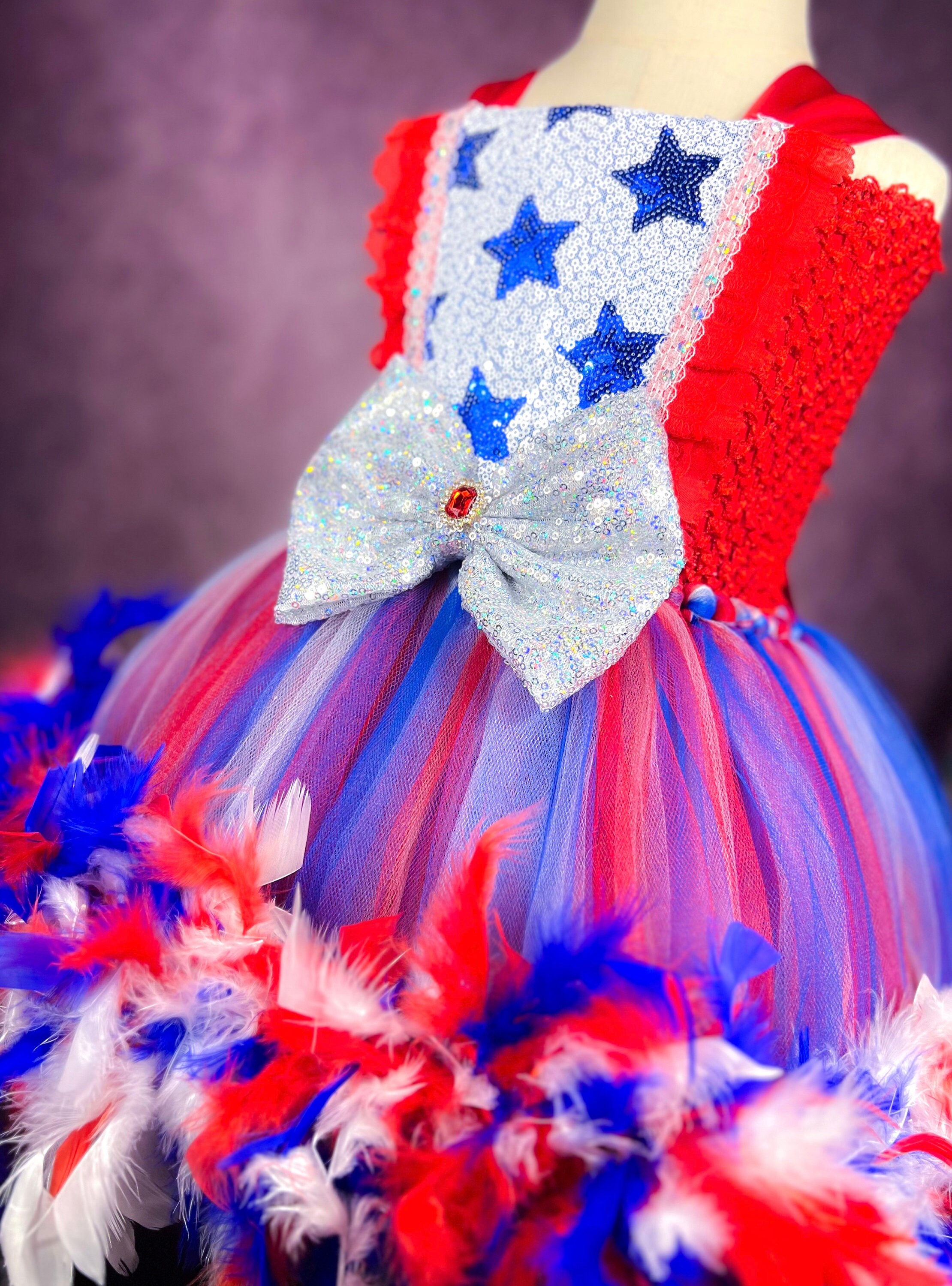 Patriotic Feather Costume Tutu Dress Patriotic Feather Costume Tutu Dress
