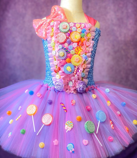 Blue Candy Queen Princess Candyland Sweets Onederful Two Sweet Birthday Party Halloween Costume Dance Recital Lollipop Tutu Pageant Dress