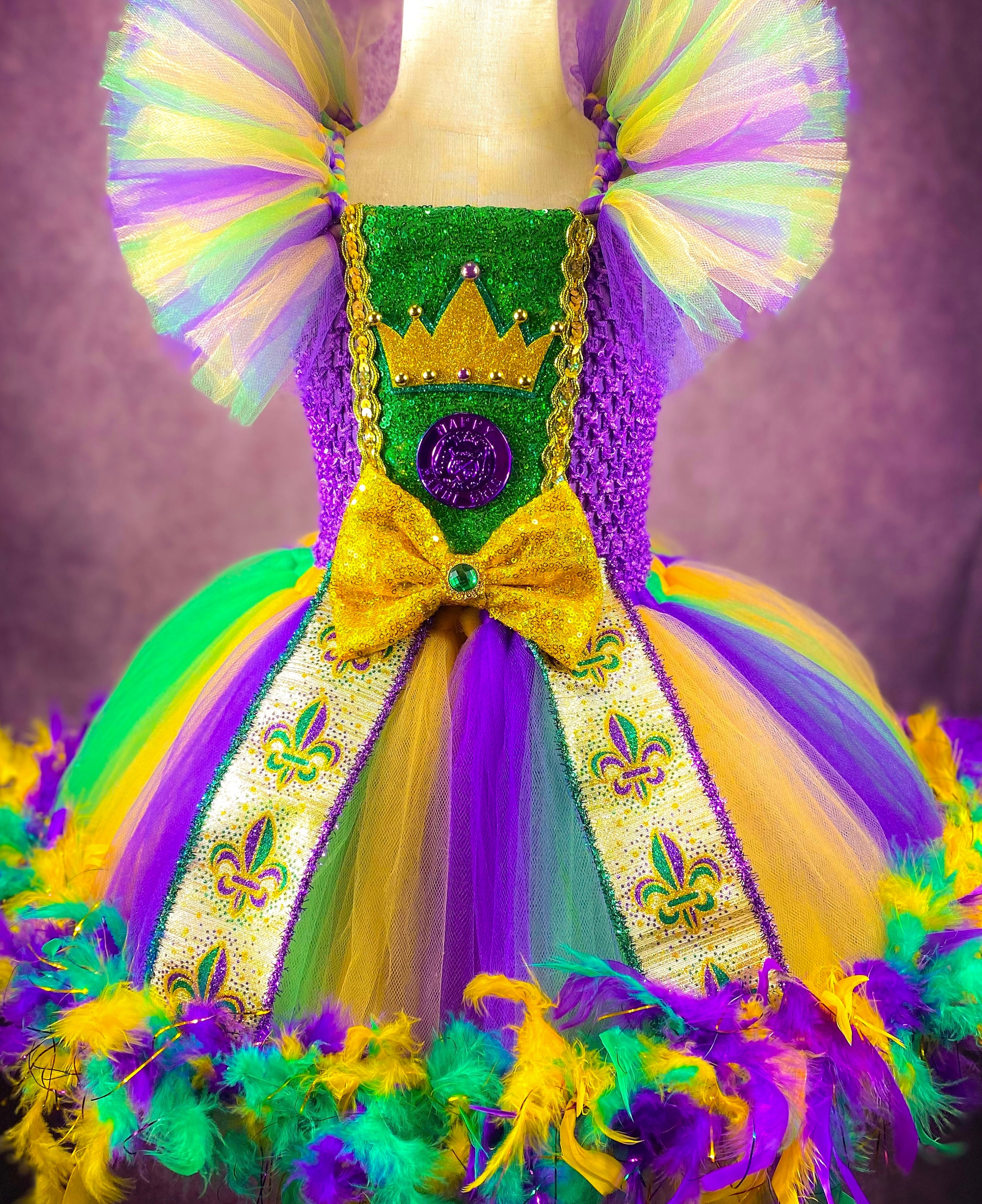 Mardi Gras Party Favor Costume Tutu Skirt WOMENS XS S M GIRLS L XL 22-36” x  15”