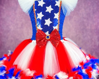 American Princess USA Patriotic Pageant 4th of July Dress