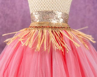 Adult Sina Moana Inspired Island Princess Costume Dress: Polynesian Halloween Party