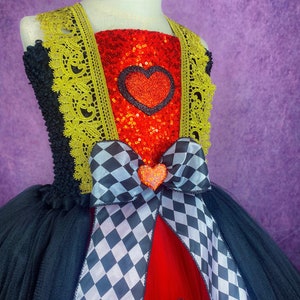 Queen of Hearts Red Queen Alice in Wonderland RunDisney Halloween Party Pageant Costume Dance Recital Dress  (Adult)