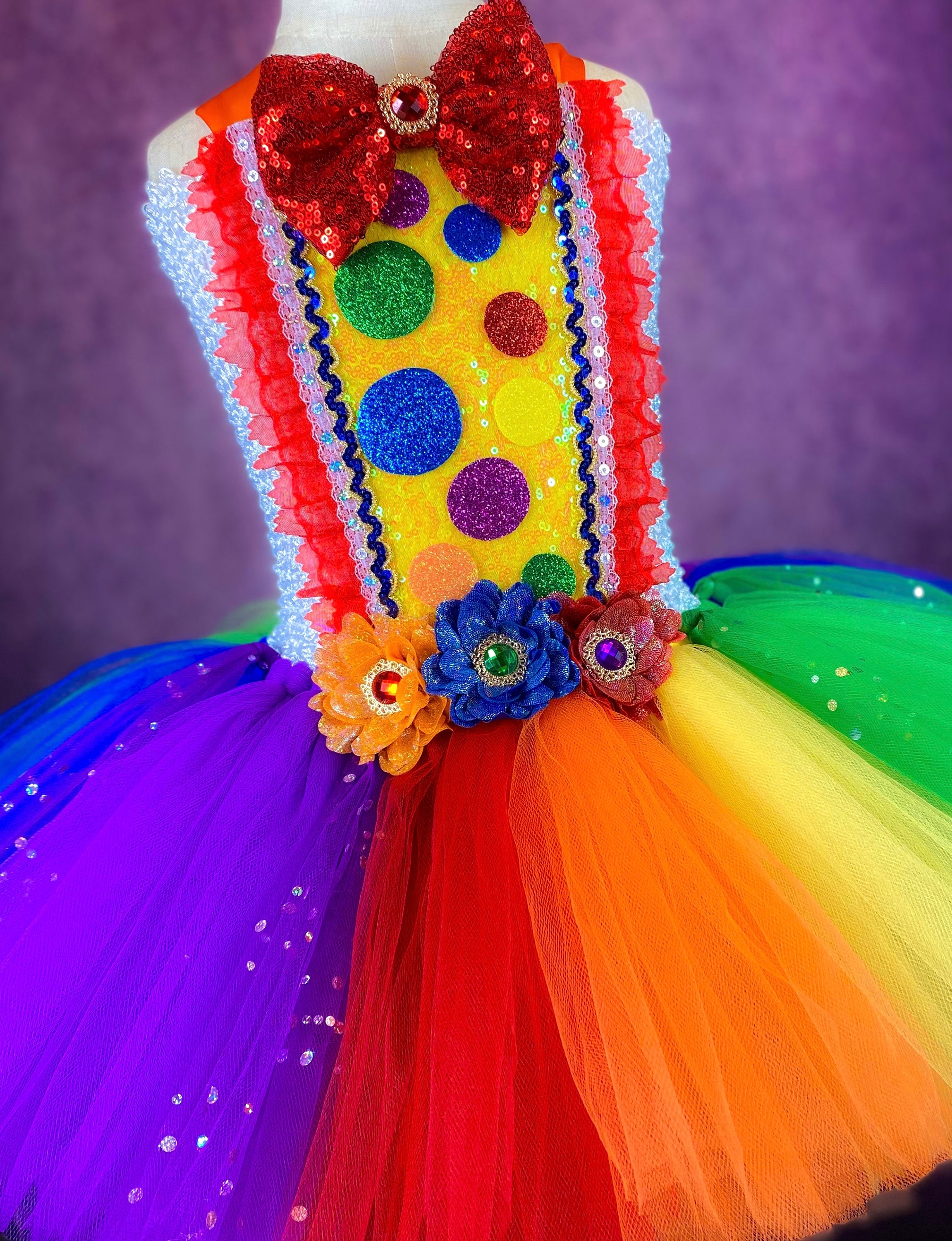 Clown Multicolored Circus Red Nose Birthday Party Pageant Halloween ...