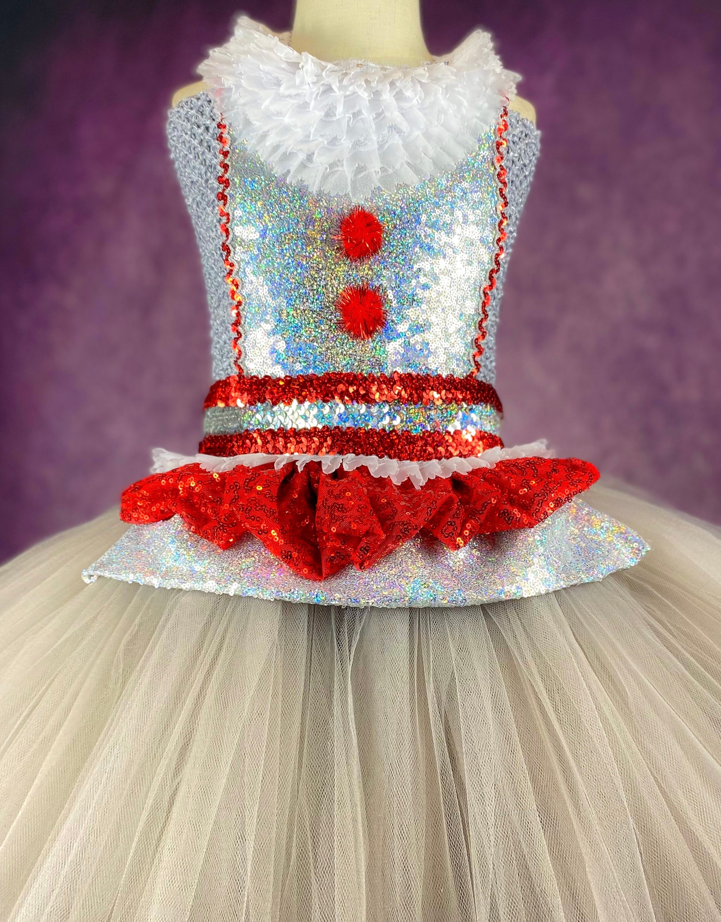 Evil Clown Red Balloon Halloween Costume Party Pageant Haunted Dress ...