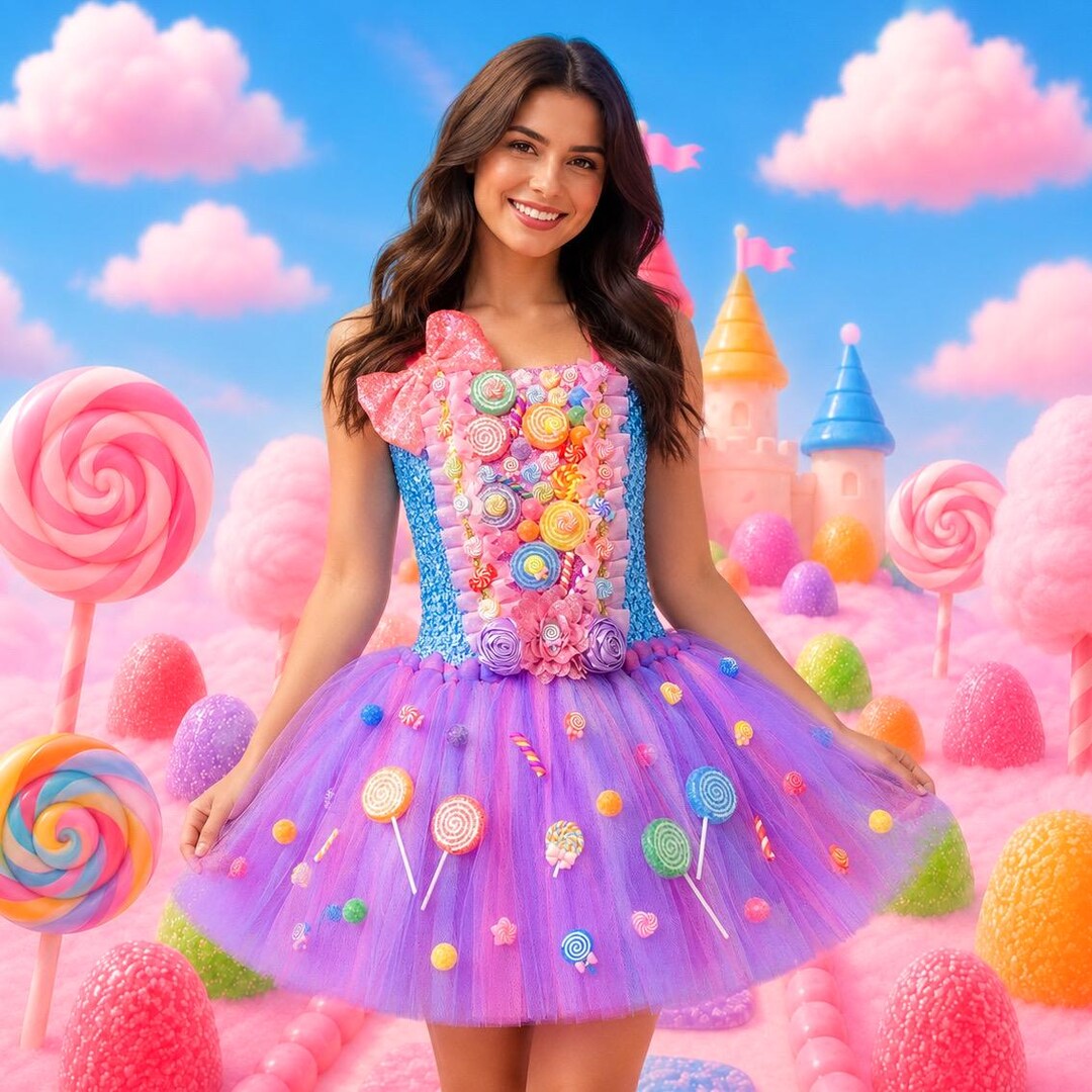 Buy Adult Blue Candy Queen Halloween Costume Tutu Dress Online in