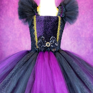 Modern Maleficent Evil Villain Sleeping Beauty Halloween Costume Princess Party Pageant Dress
