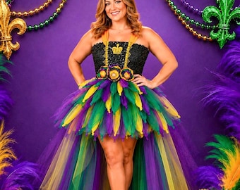 Adult Mardi Gras Halloween Costume Tutu Dress