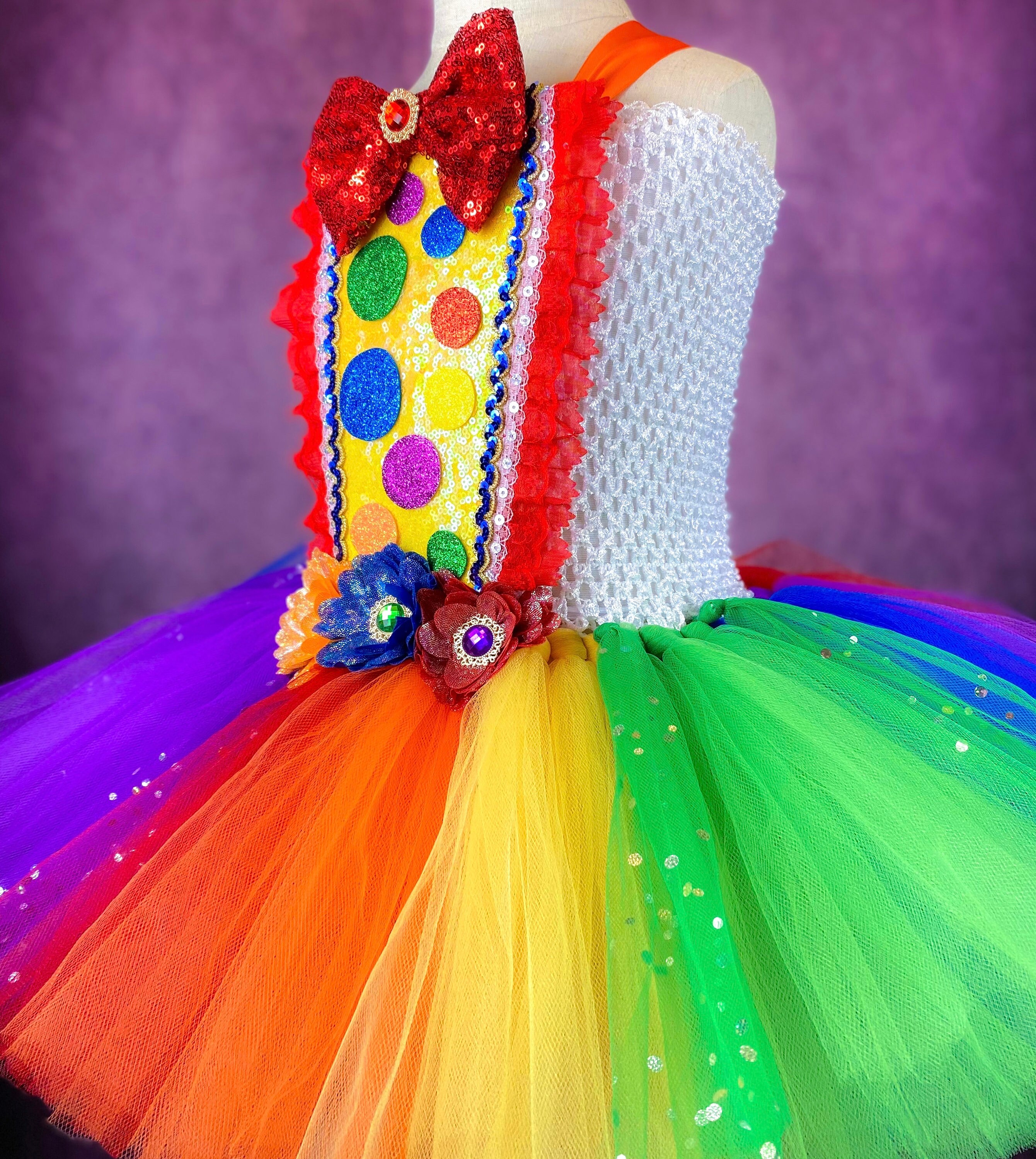 Clown Multicolored Circus Red Nose Birthday Party Pageant Halloween ...