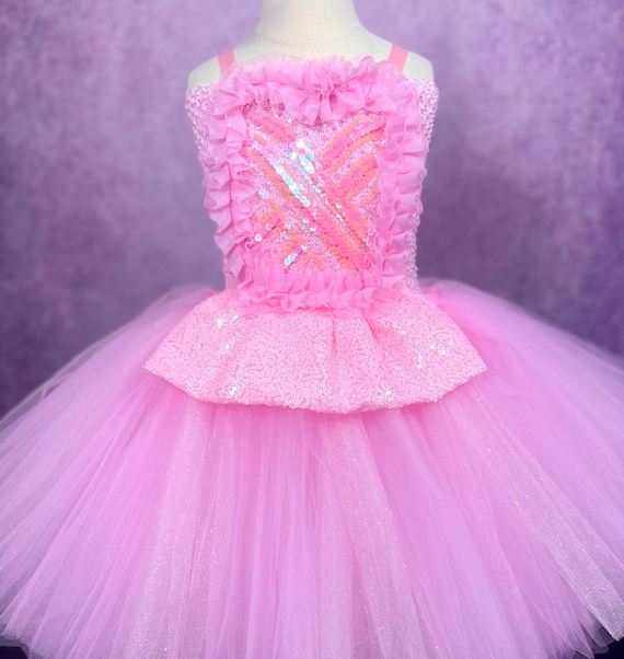 Adult Glinda Pink Good Witch Costume Dress: Halloween Party Princess