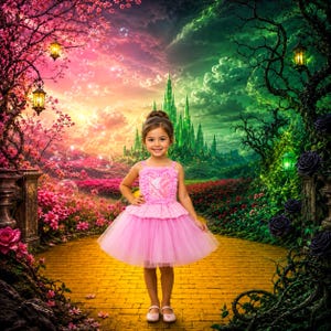 glinda pink green dress Kids B2B_TRUE