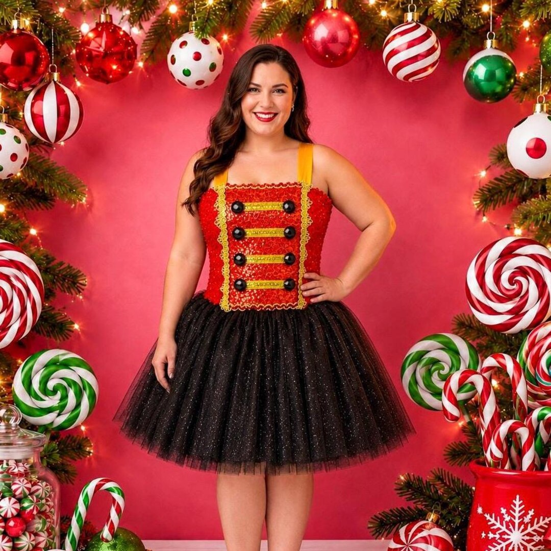 christmas ballet dress Black and Red Nutcracker Holiday Costume Pageant Party Dance Recital (adult) clara nutcracker red dress