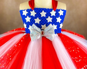 Patriotic Star 4th of July Costume Tutu Dress