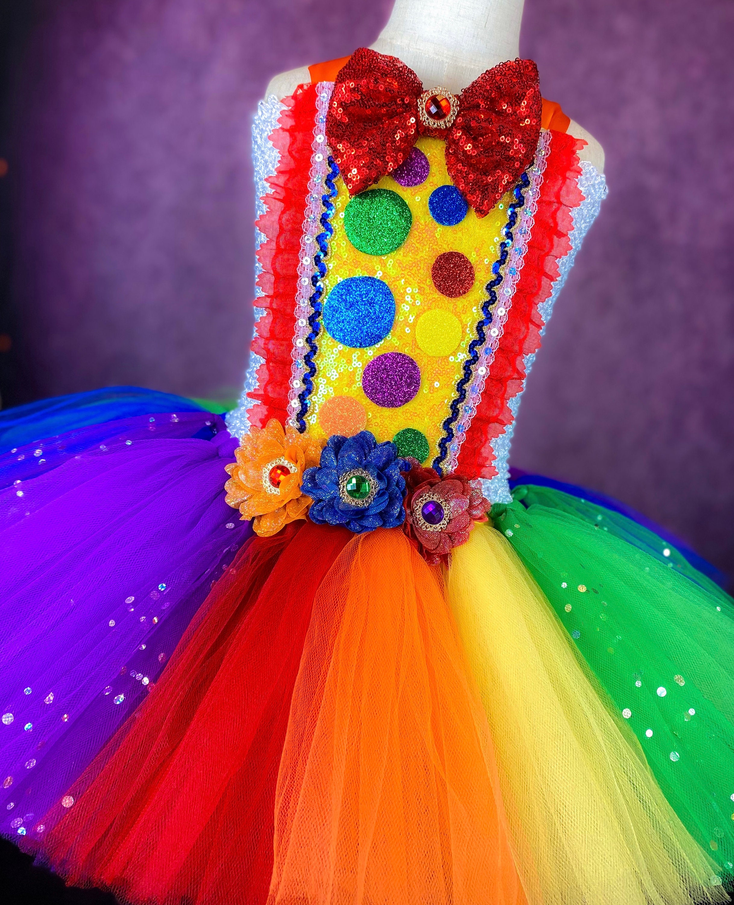 Clown Multicolored Circus Red Nose Birthday Party Pageant Halloween ...