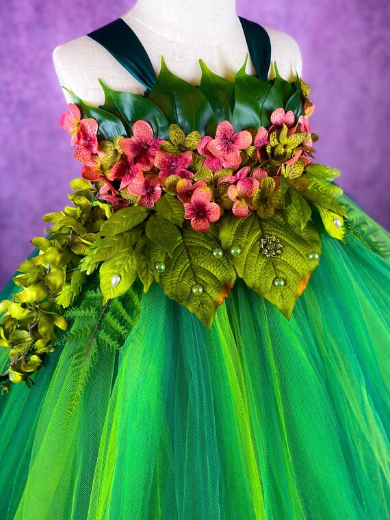 tropical fairy dress Leaf Wing Fairy Costume: Green Tropical Wings, Woodland Fantasy