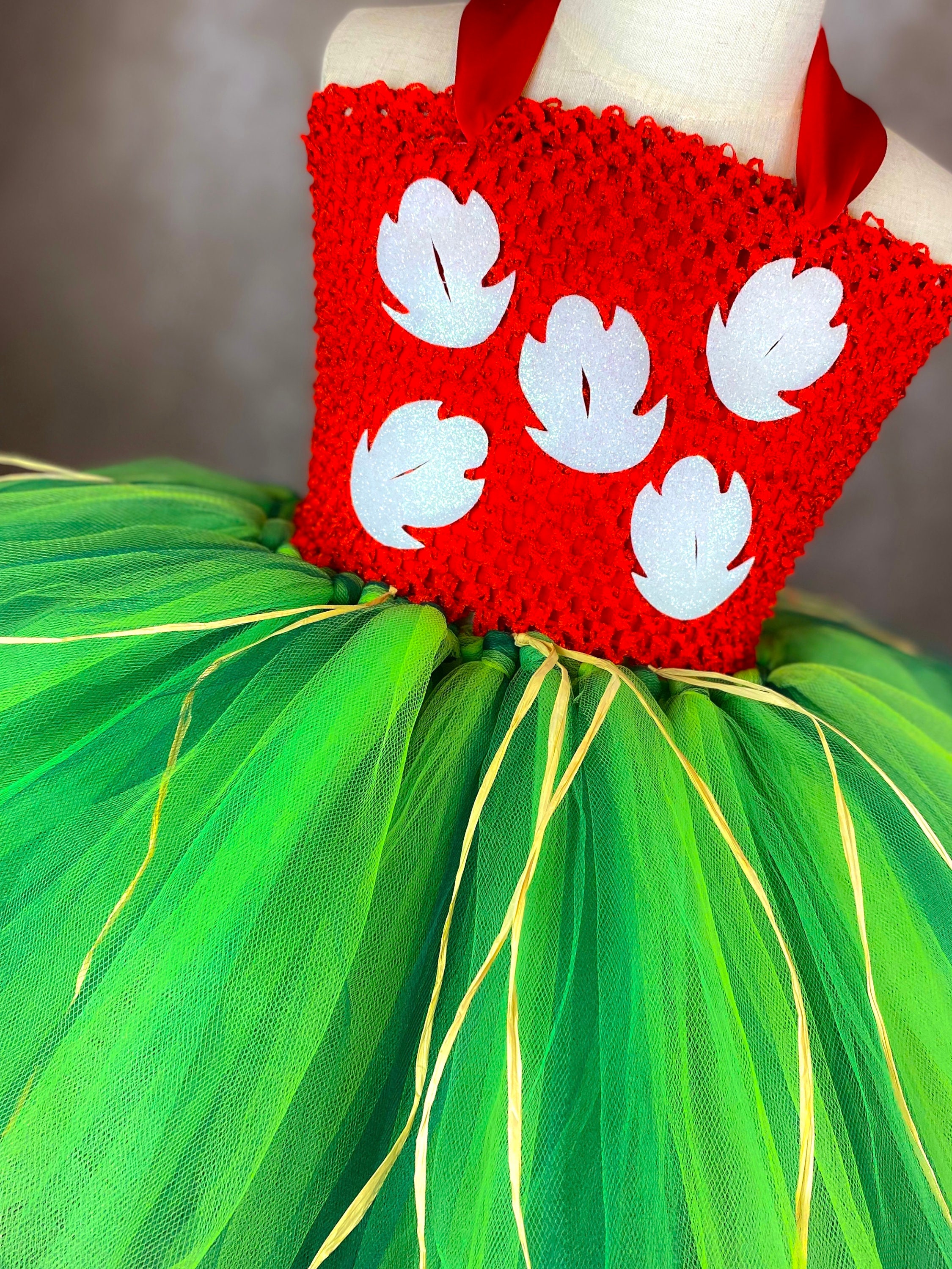 lilo green dress Hawaiian Stitch Halloween Costume Party Pageant Dance Recital Red 159 gros bordeaux