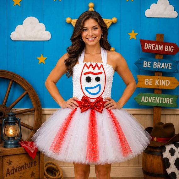 Adult Forky Toy Story Inspired Tutu Dress: Red and White Costume