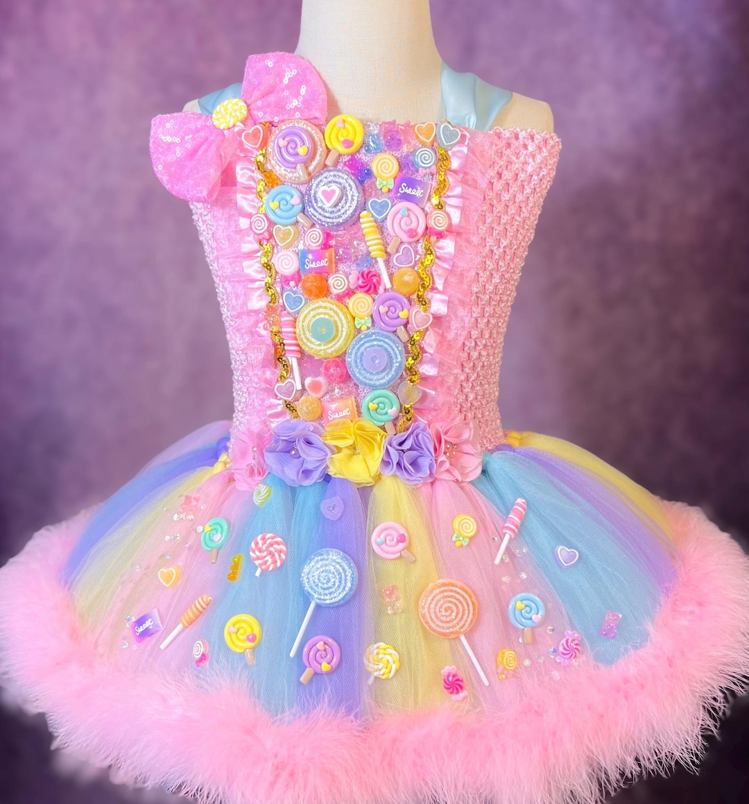 Adult Soft Spring Rainbow Feather Candy Queen Princess Candyland Onederful  Two Sweet Birthday Party Halloween Costume Dance Lollipop Dress - Etsy