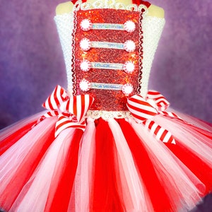 Peppermint Nutcracker Christmas Festive Holiday Santa Claus Red White Candy Costumer Pageant Party Dance Recital Dress
