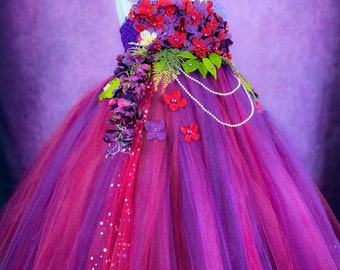 Floral Fae Dress: Burgundy, Plum, & Eggplant Costume
