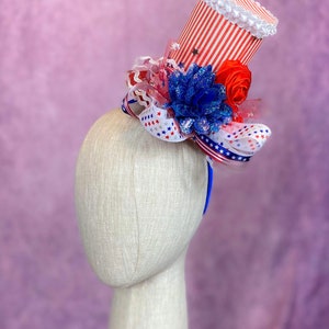 Patriotic American Princess Pageant Mini Hat Headband