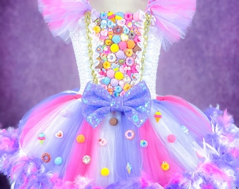 Sweet Shoppe Princess Pageant Dress **Due to a supply issue, this will be made with PINK FEATHERS on bottom.
