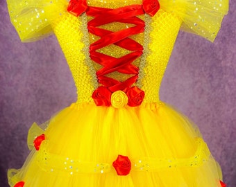 Princess Belle Inspired Dress Belle Party Dressgirls/toddler - Etsy