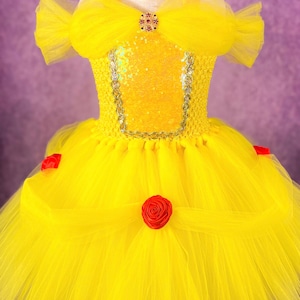 Belle Beauty & The Beast Yellow Gold Princess Birthday Party Pageant Dance Recital Halloween Costume Character Dining Dress (Adult)