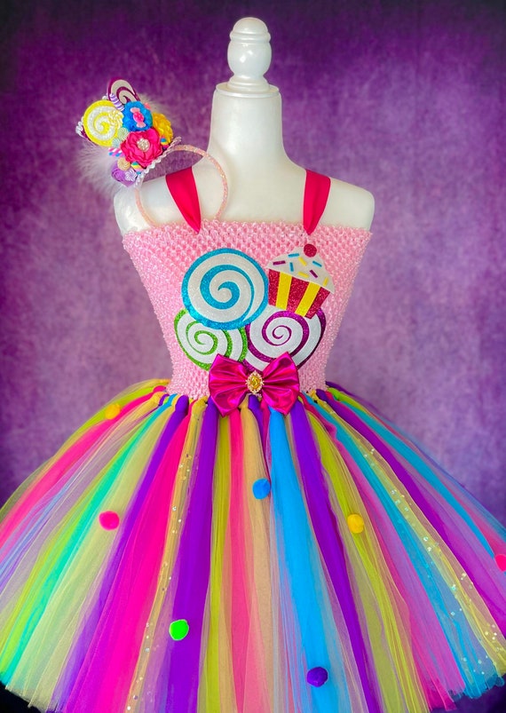 Candy Princess Tutu Dress: Candyland Costume, Birthday Party Outfit