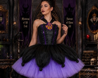 Adult Ursula Inspired Tutu Dress: Sea Witch Villain Costume