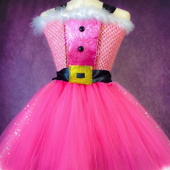 pink santa dress Mud Pie Mesh This Girls Pink Santa Claus Costume takes the tradition of Saint Nick and gives it a glittery twirl across a snow Adult Pink Santa Dress: Christmas