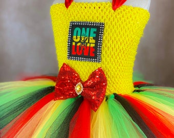 Rasta Reggae Rastafari Bob Marley One Love Jamaica Pride Red Green Yellow  Dress (Adult)