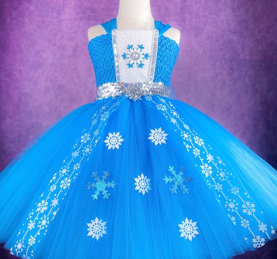 Disney Frozen 2 Princess Elsa Blue Sparkly Dress Party Cosplay Costume  Trailing Cloak Dress For Women Takerlama