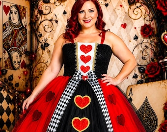 Adult Queen of Hearts Halloween Costume Tutu Dress