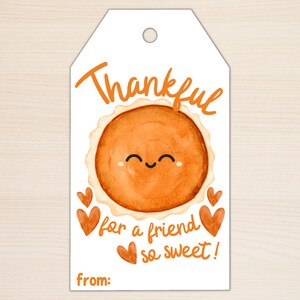 Afdrukbaar Thanksgiving-cadeaukaartje herfst gepersonaliseerd, bewerkbaar vanaf cadeaukaartjes, herfst Pumpkin Pie Box tag goodiebag