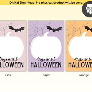 Halloween Countdown Printable, Days Until Halloween Sign, DIY Framed