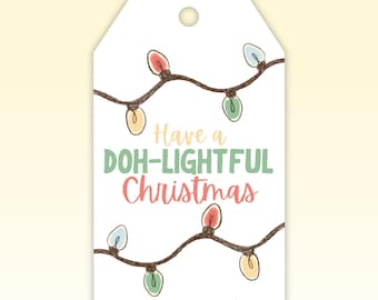 Personalized Play Dough Christmas Gift Tag Printable, Editable Christmas Label For School Goodie Bag, Colorful Play Dough Party Favor