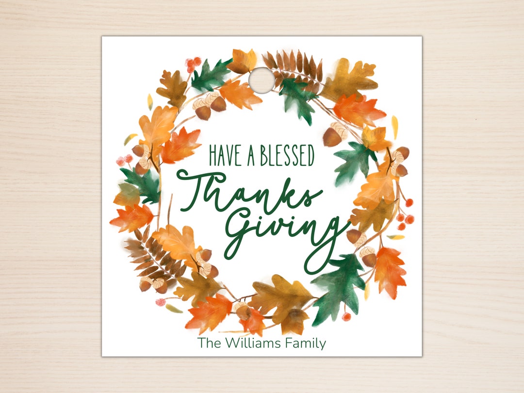 Printable Thanksgiving Gift Tag Personalized, Blessed Thanksgiving ...