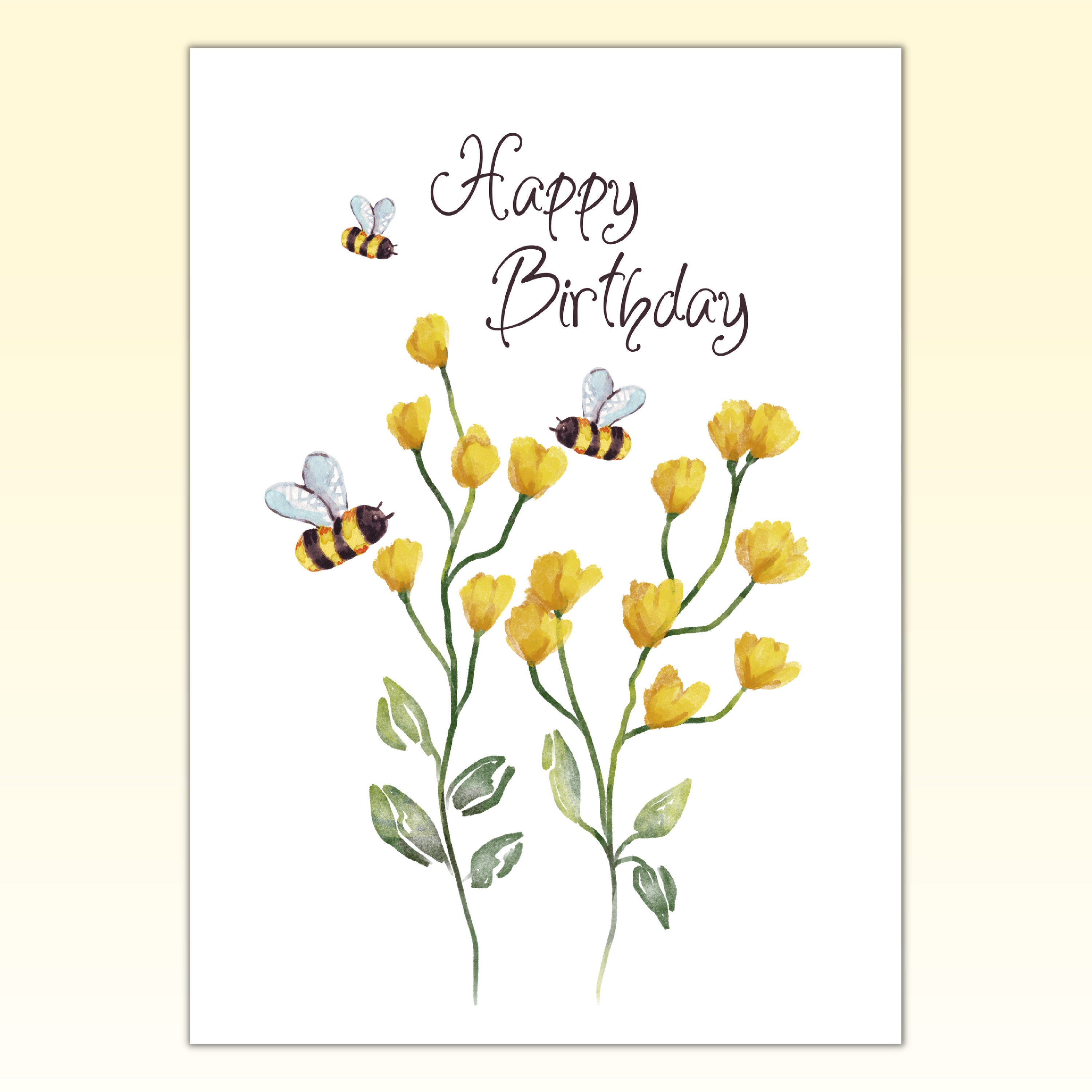 Bees on a Flower Birthday | Greeting Card Bees on a Flower Birthday | Greeting Card