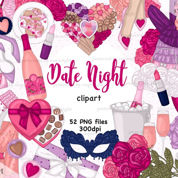 Date Night Clipart - Etsy