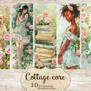 Cottage Core-Lesezeichen, Cottagecore zum Ausdrucken, Lesezeichen-Set zum Ausdrucken und Ausschneiden, Lesezeichen-Sofort-Download, DIY-Lesezeichen, Lesezeichen-Sublimation