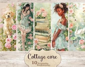 Cottagecore Bookmarks: Floral Printable Bookmark Set (Digital Download)
