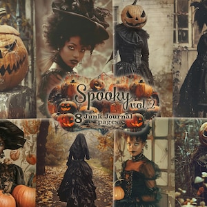 Halloween Junk Journal, vintage Halloween kit, Pumpkin Junk Journal, Wiccan Junk Journal, Junk Journal printable, Black Witch Junk Journal