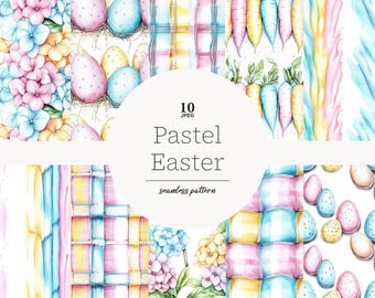 Pastel Easter Digital Paper: Seamless Patterns (JPEG)